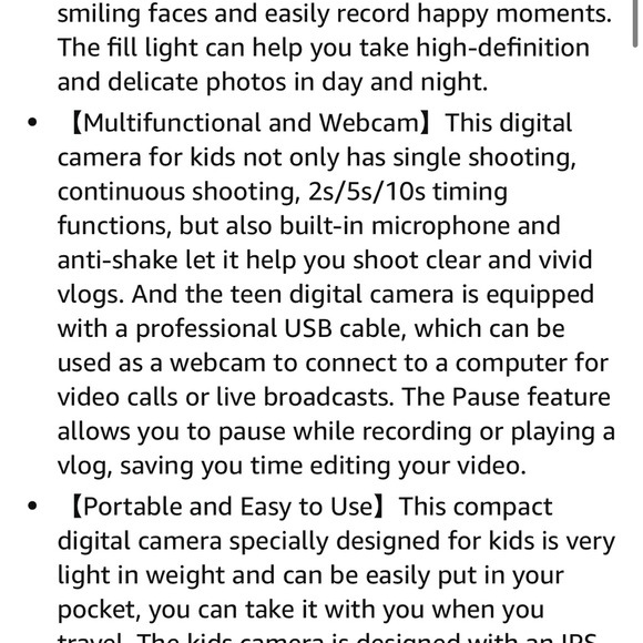 Kid digital camera with 32GB memory card - Picture 10 of 10